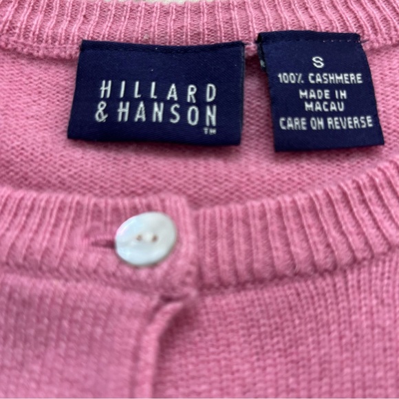 Hillard & Hanson 100% Cashmere Cardigan Classic Small Button-Front Crewneck Prep - Picture 2 of 8